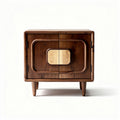 Wooden nightstand with two doors in walnut finish 45 x 40 x 50cm