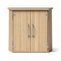 Wooden storage cabinet with double doors and silver handles 60 x 30 x 80cm