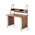 Wooden computer desk with metal frame and storage shelf 120 x 60 x 100cm