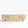 Modern wooden TV stand with storage drawers in beige color 150 x 40 x 50cm