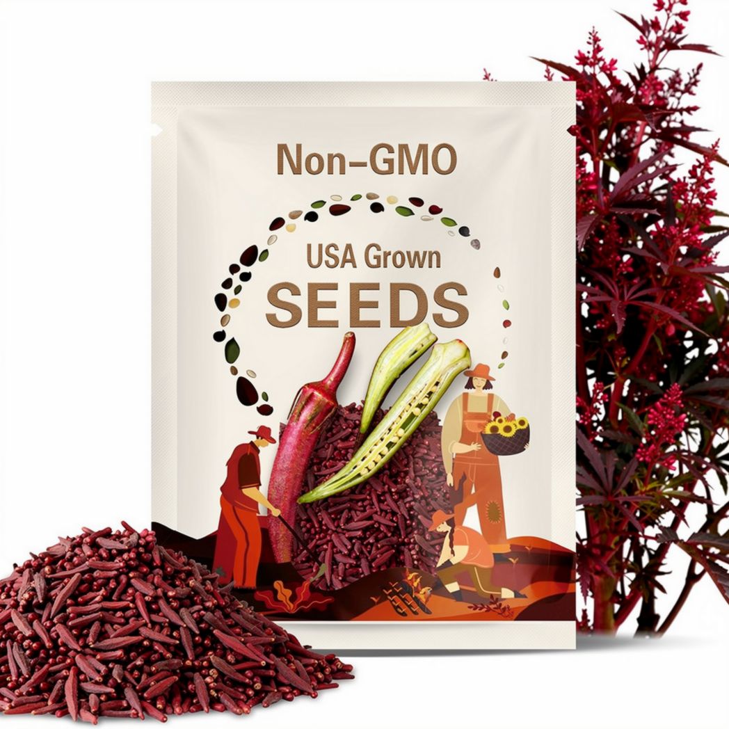 Red Burgundy Okra Seeds – Heirloom Vegetable, AAS Winner, Ornamental Edible, Non-GMO, Open Pollinated | 50 Seeds