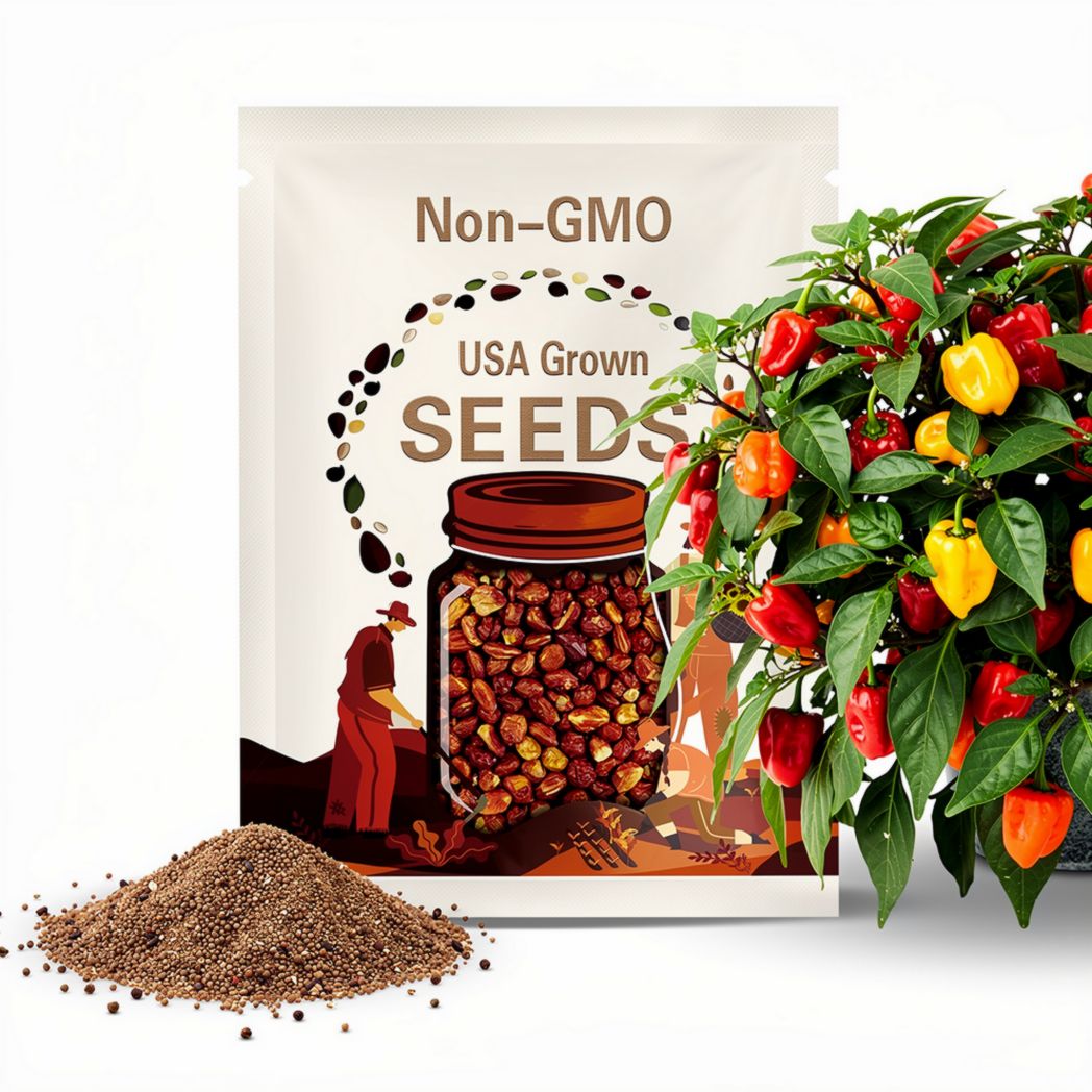 Pepper, Habanero Orange | 30 Seeds | Easy to Grow | Heirloom | NonGMO | Capscium annuum