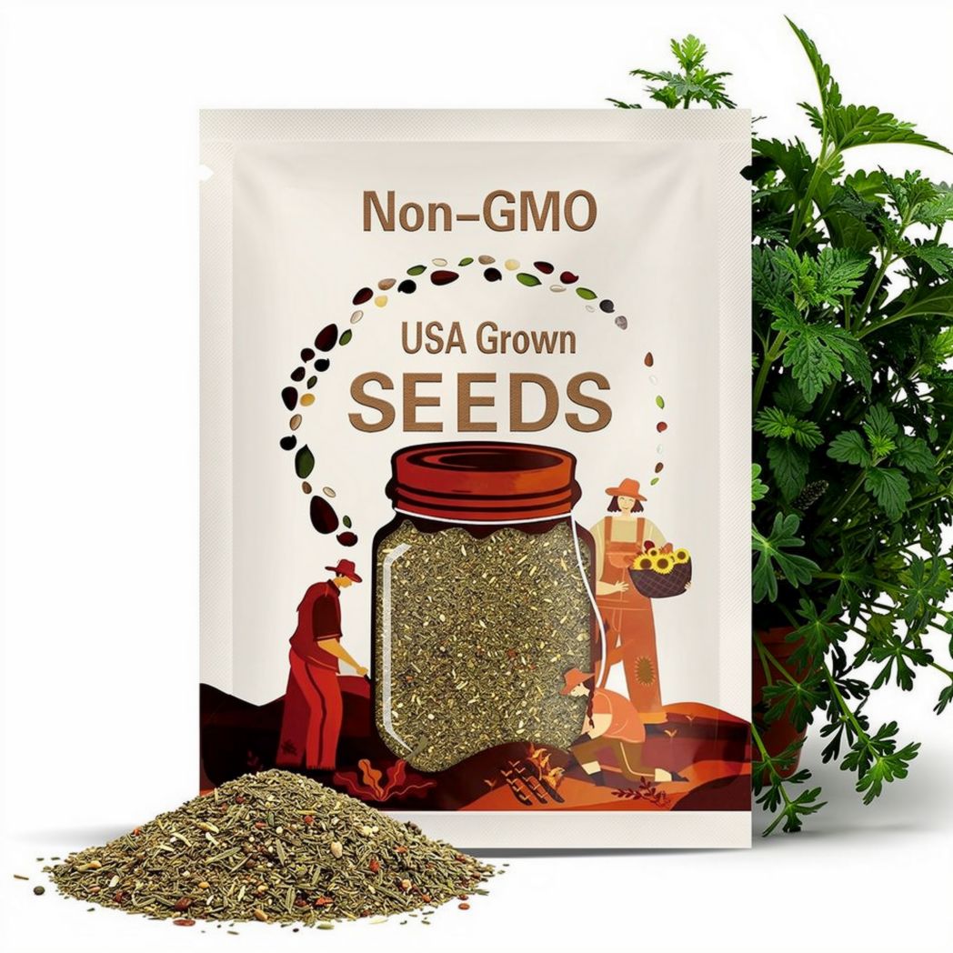 Indoor Herb Garden Kit: Heirloom Basil, Cilantro, Parsley & Oregano, Kitchen Windowsill Starter Set, USA Made