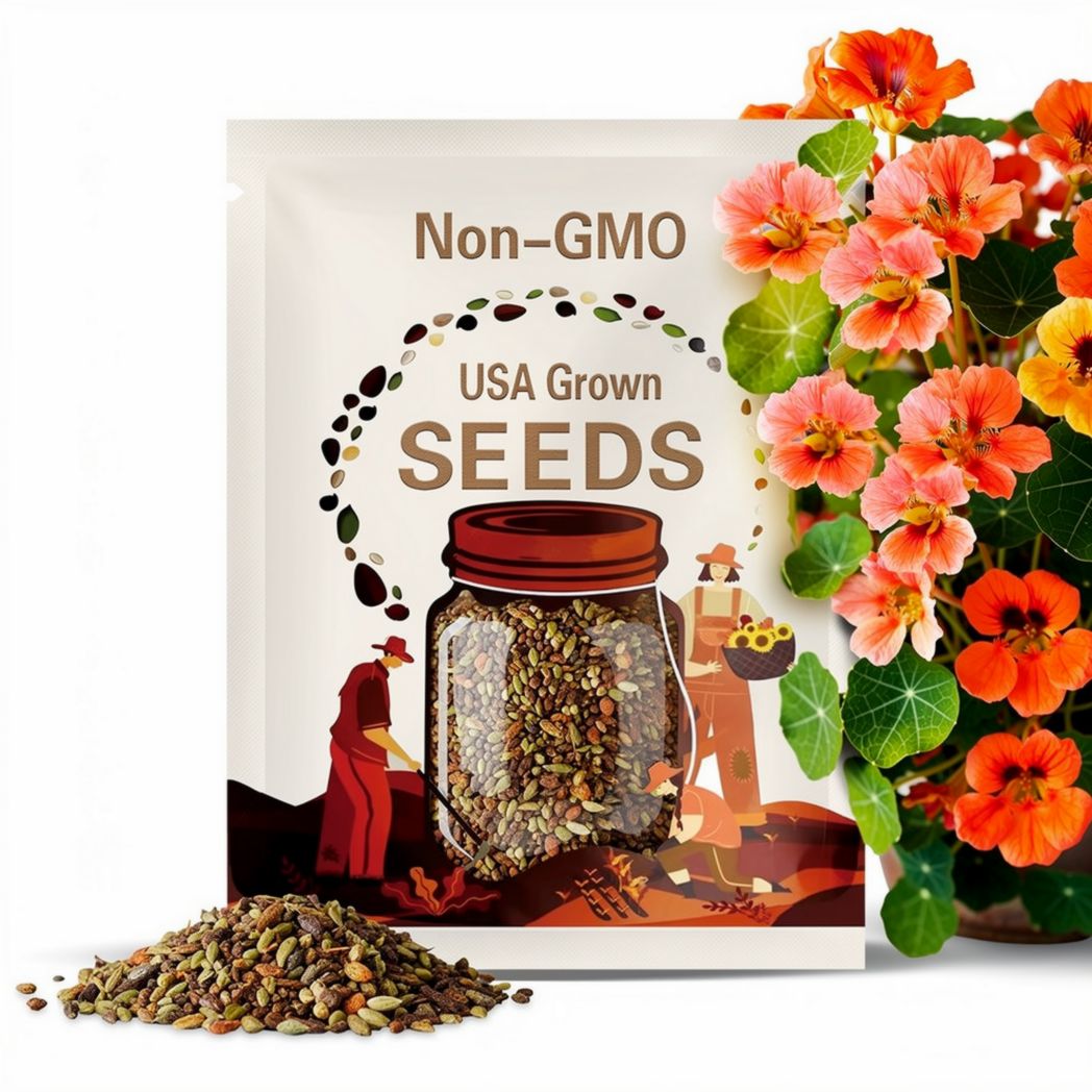 Nasturtium Vesuvius flower seeds 25