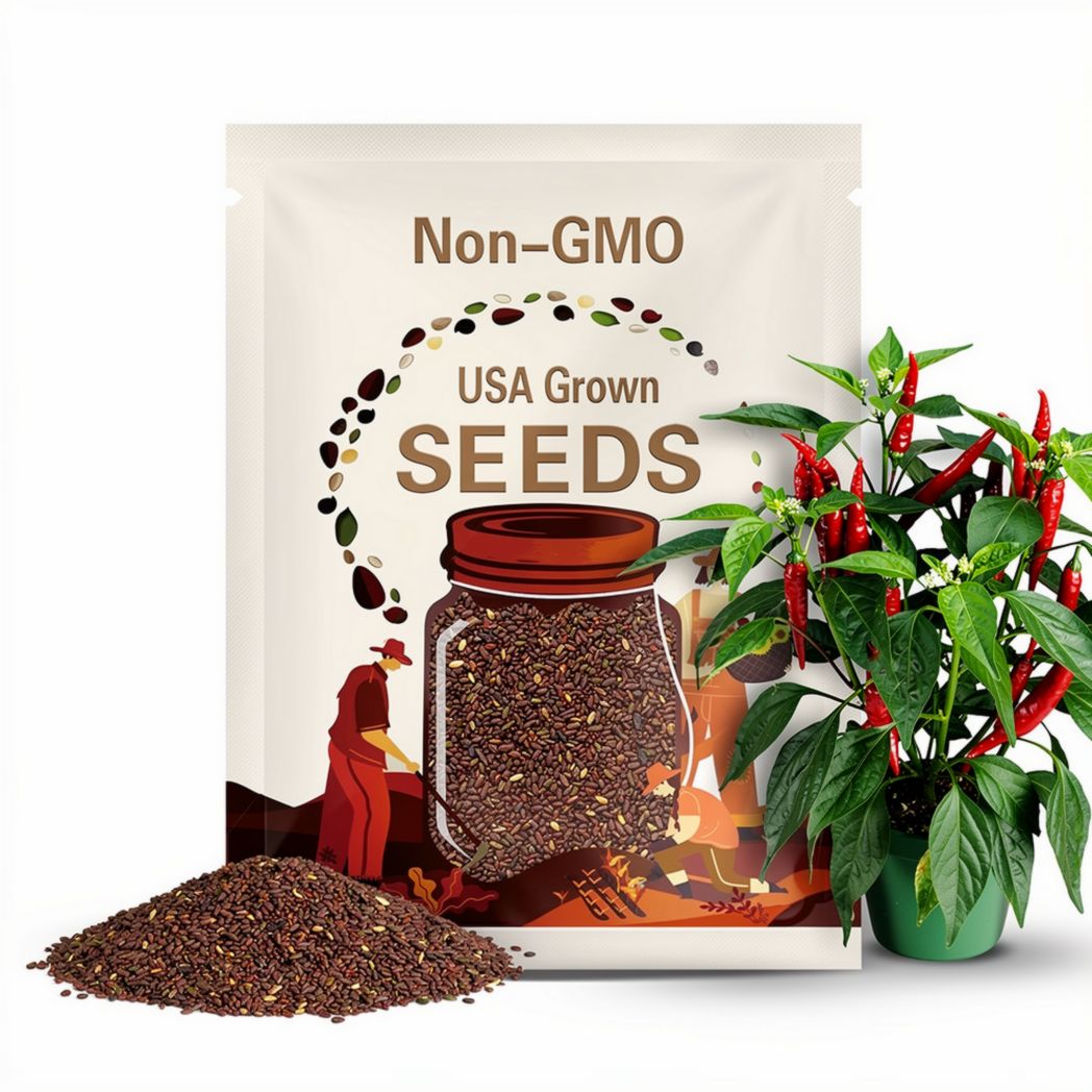 Giant Thai Chili Hybrid Pepper Seeds, 20 Times Bigger Fruits, Same Intensity of Heat, Vigorous Growth, High Yield, Very Spicy, SHU 10,000