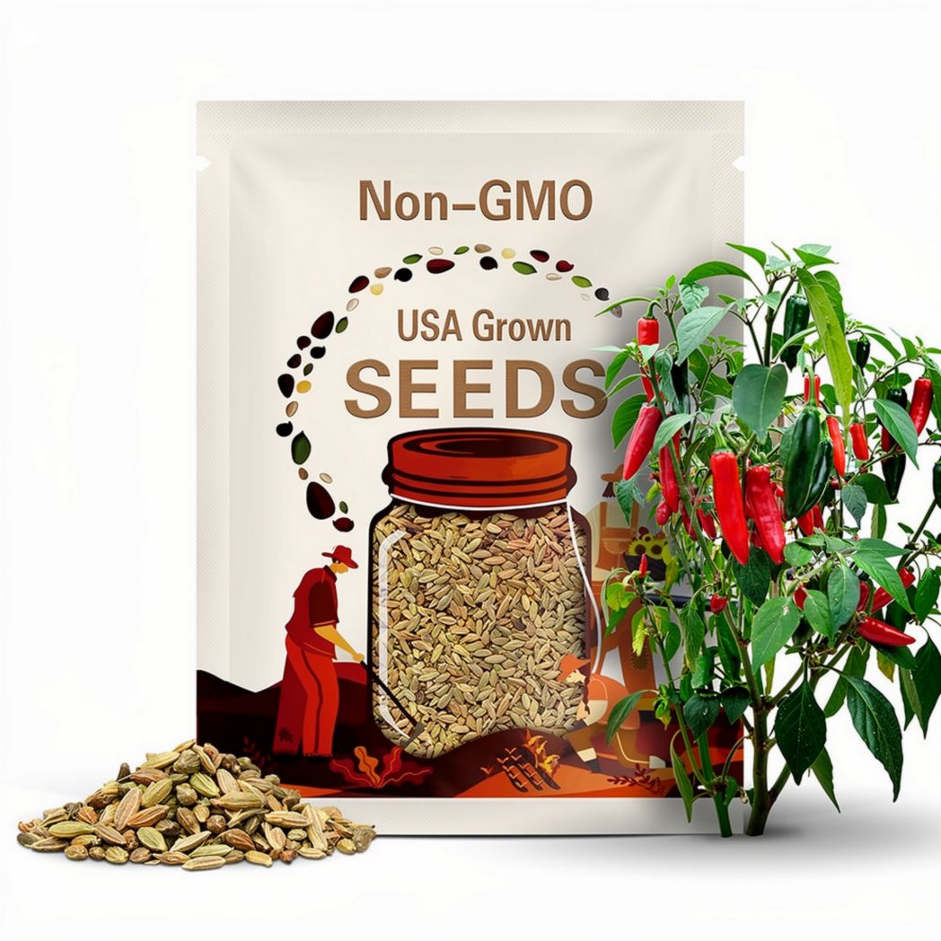 Serrano Tampiqueno Pepper Seeds - Organic, Heirloom, Open Pollinated, Non GMO - Grow Indoor, Outdoors, Grow Beds, Hydroponic, Aquaponic