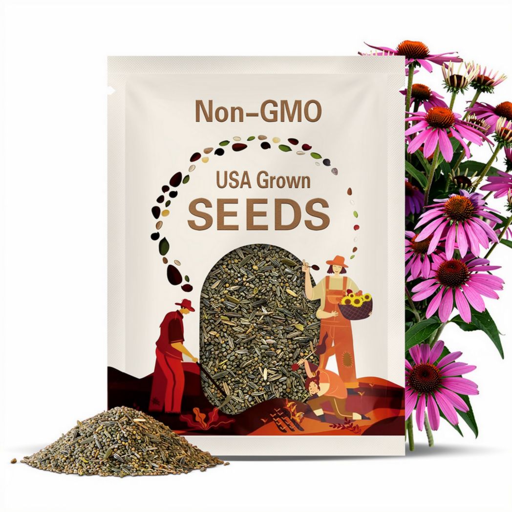 Organic Echinacea Purpurea Seeds, 50+ Seeds, Medicinal Herb Seeds, Heirloom, Non GMO, Echinacea Plant, Flower Seeds, USA Grown