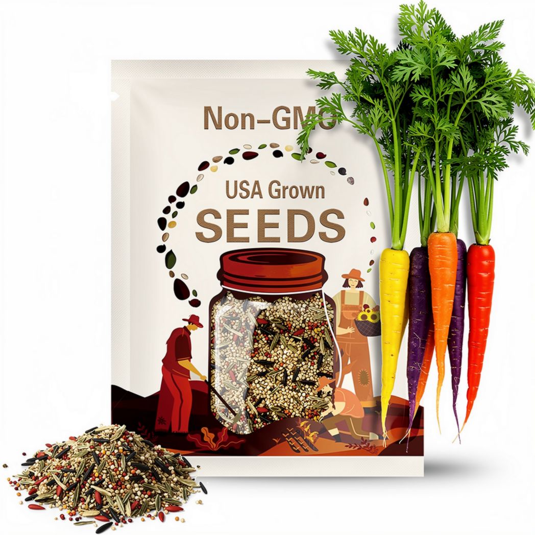 10 Unique Carrot Seeds Variety Pack - 7,550+ Non GMO Heirloom Carrot Seeds for Outdoor & Indoor Home Gardening