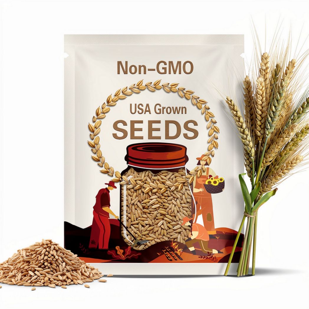 Wheat Seeds - Organic, Heirloom, Open Pollinated, Non GMO - Grow Indoors, Outdoors, In Pots, Grow Beds, Soil, Hydroponics & Aquaponics