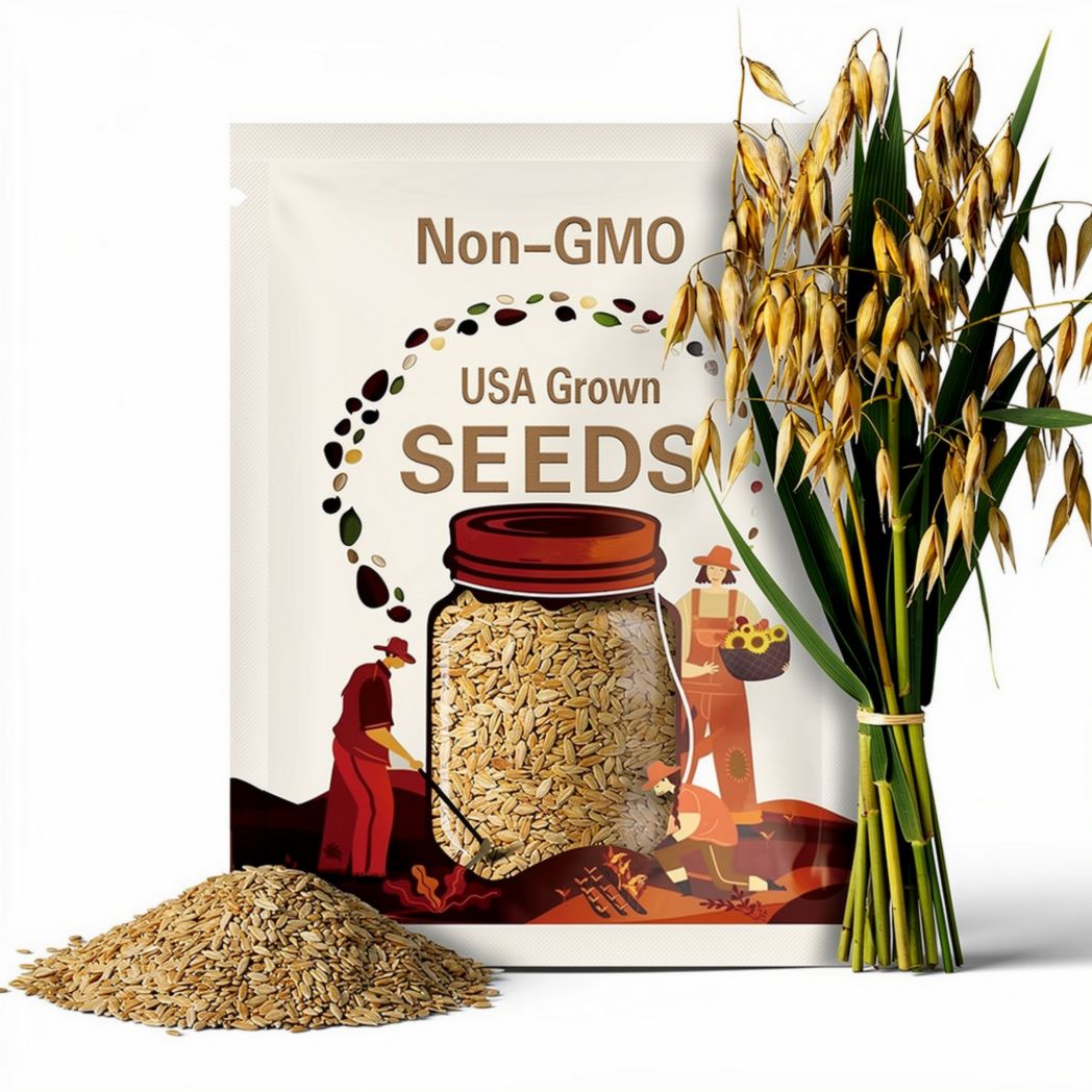Oats Seeds - Organic, Heirloom, Open Pollinated, Non GMO - Grow Indoors, Outdoors, In Pots, Grow Beds, Soil, Hydroponics & Aquaponics