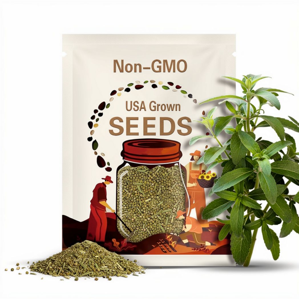 Stevia Seeds (Sugar Leaf) – Heirloom Herb, Natural Sweetener, Sugar Alternative, Medicinal Plant, Stevia rebaudiana | 50 Seeds