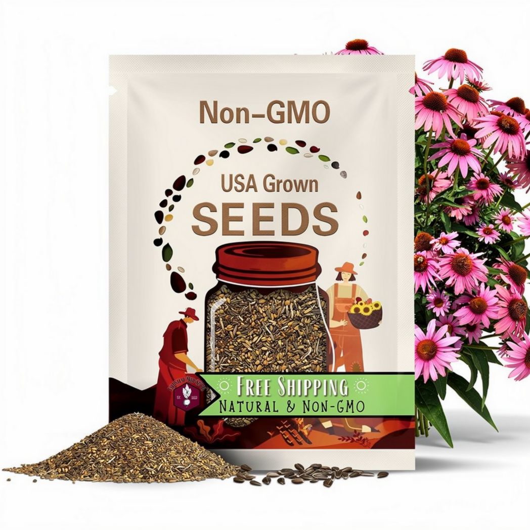 3,100 Echinacea Purpurea Coneflower Seeds | Non-GMO Wildflower Gardening Seed Packet for Growing Flowers for Pollinator Bees & Butterflies