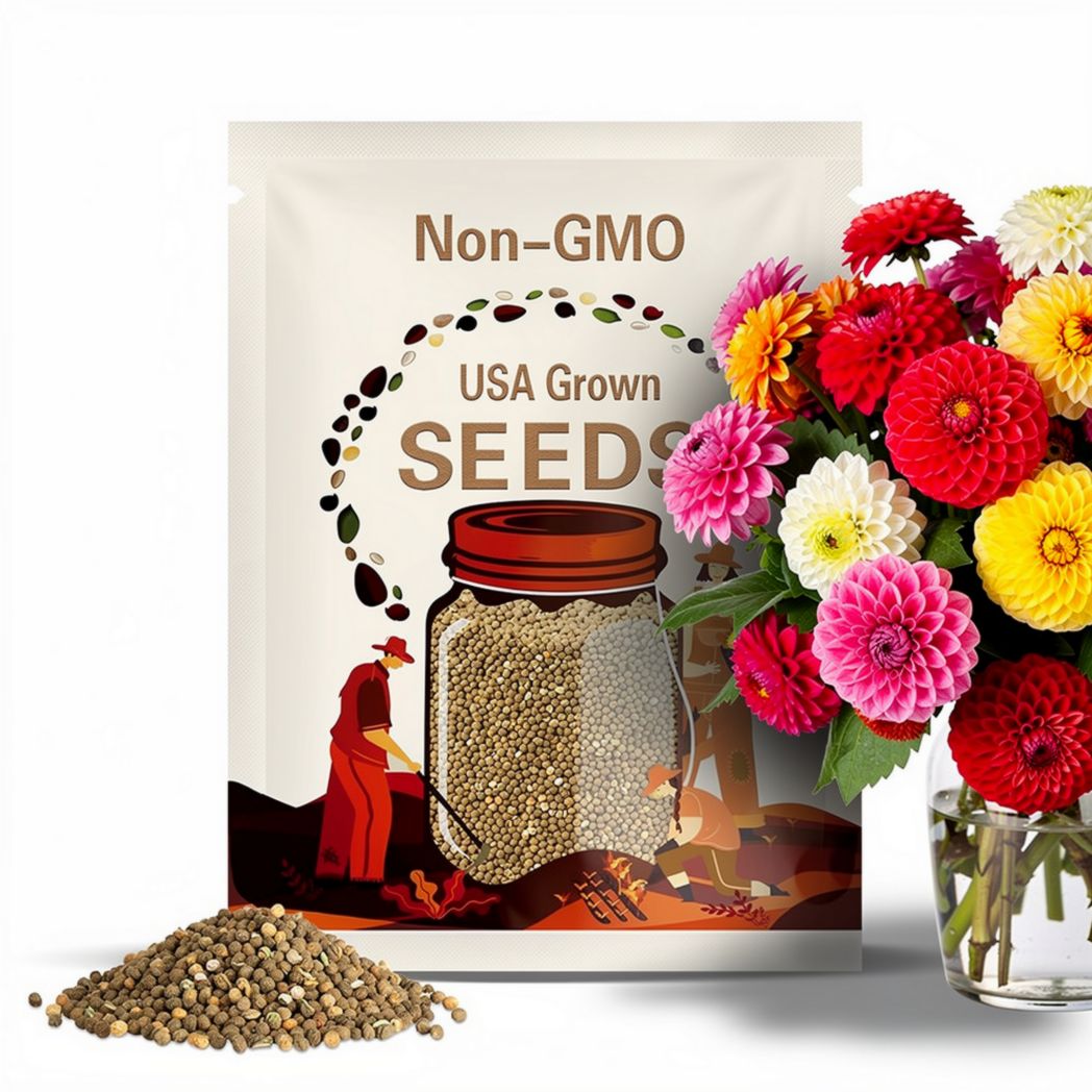 40 Seeds | Pompon Dahlia Mix Seeds - Pollinator Friendly- Open Pollinated - Heirloom - Flower Seeds - Mix Seeds to Plant - .#D034
