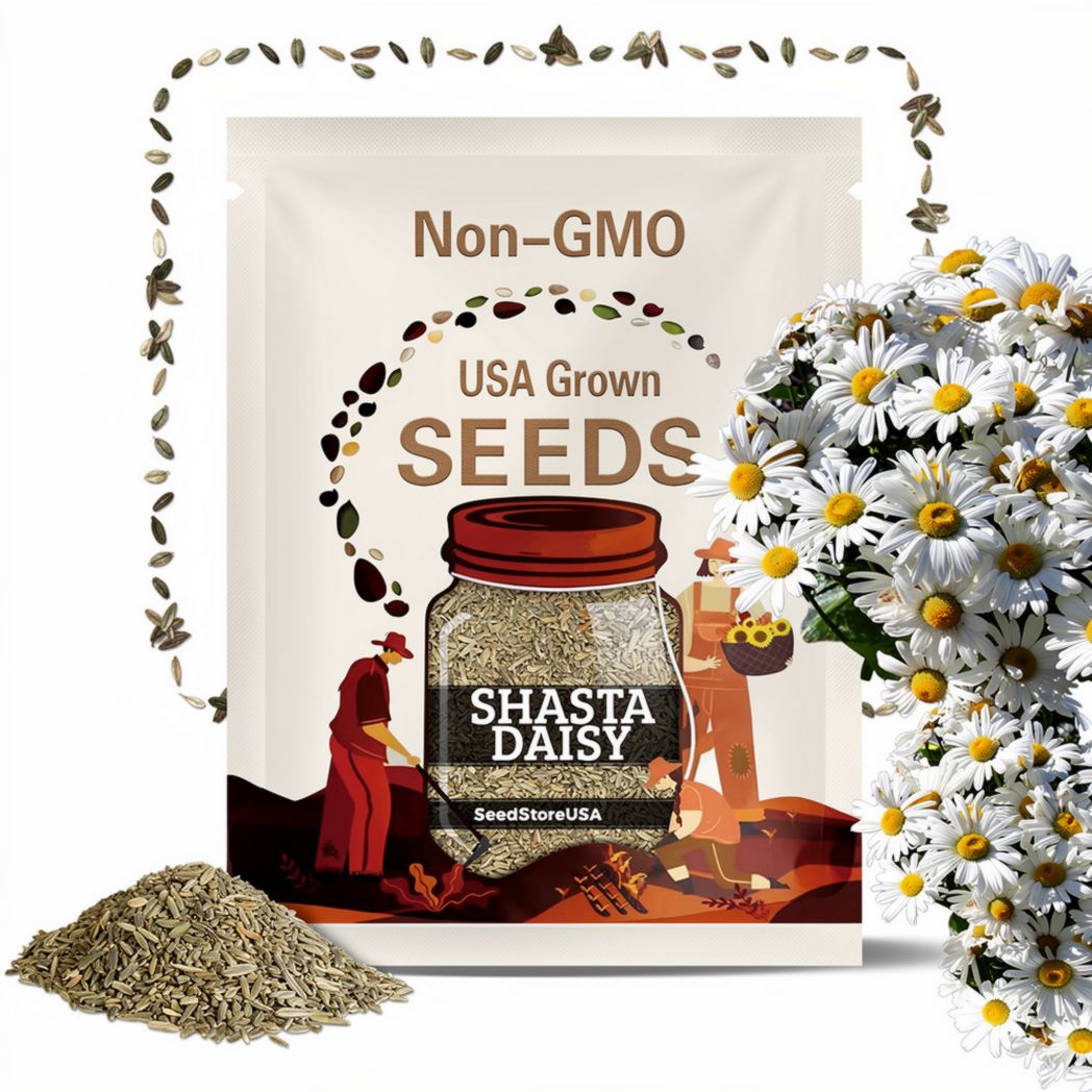 Shasta Daisy Seeds | Chrysanthemum Maximum | Non-GMO | Flower Seeds | Seed Store | 1178