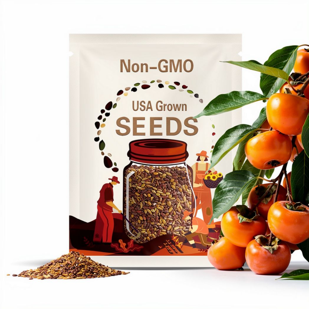 20 American Persimmon Tree Seeds Diospyros Virginiana Organic Fruit Drought Tolerant  Native Fruit Tree