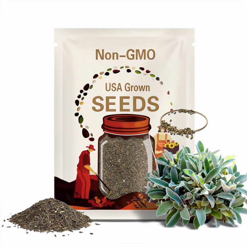 Lamb's Ear Flower Seeds - Heirloom Seeds, Silver Carpet Flower, Pollinator Friendly, Rock Garden, Open Pollinated, Non-GMO