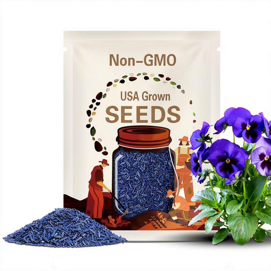 Deep Blue Delta Pansy Seeds - Cold Resistant - Open-Pollinating - Self-Pollinating - Draft Resistant - Plant in late Summer/Spring #204