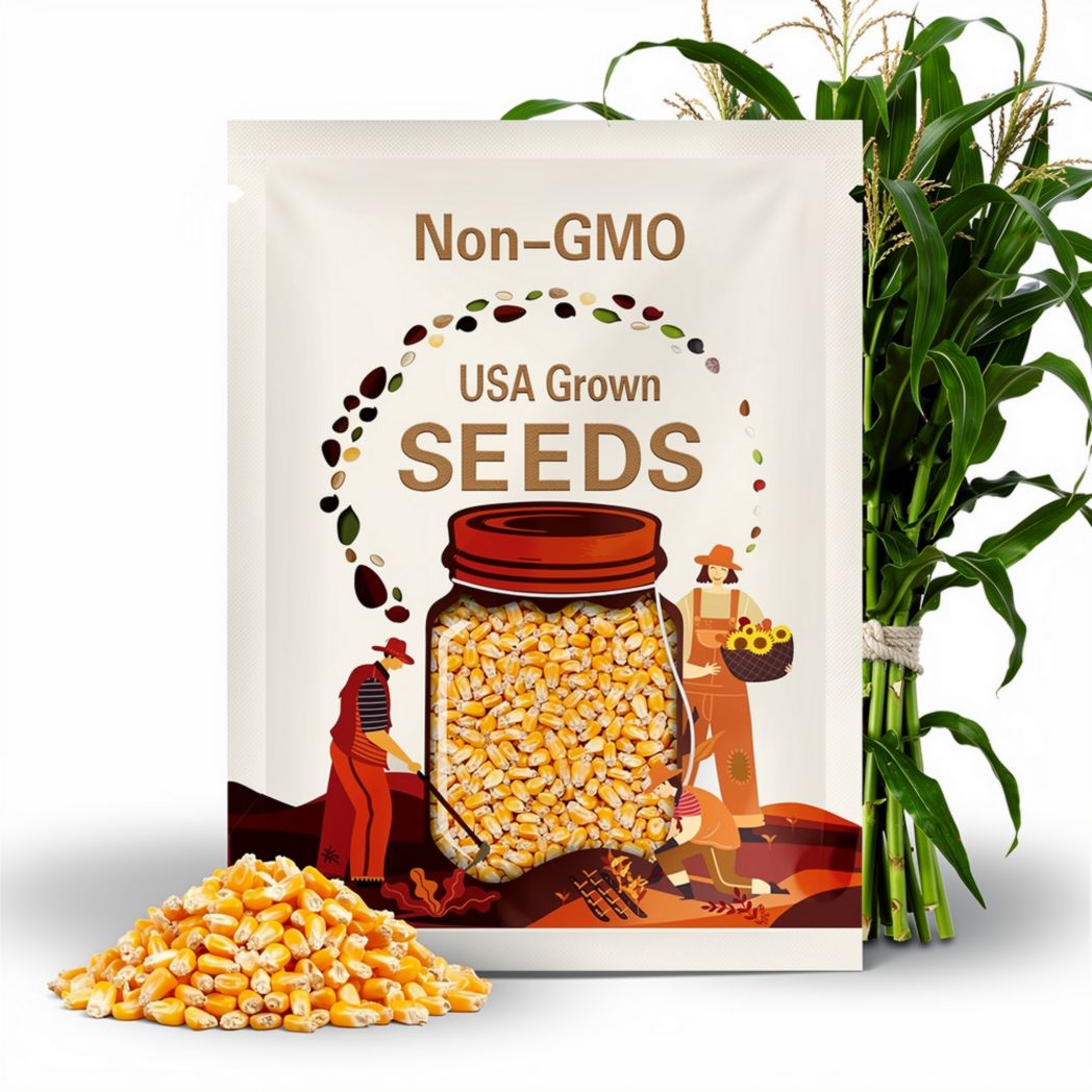 Corn Seeds - Organic, Heirloom, Open Pollinated, Non GMO - Grow Indoors, Outdoors, In Pots, Grow Beds, Soil, Hydroponics & Aquaponics