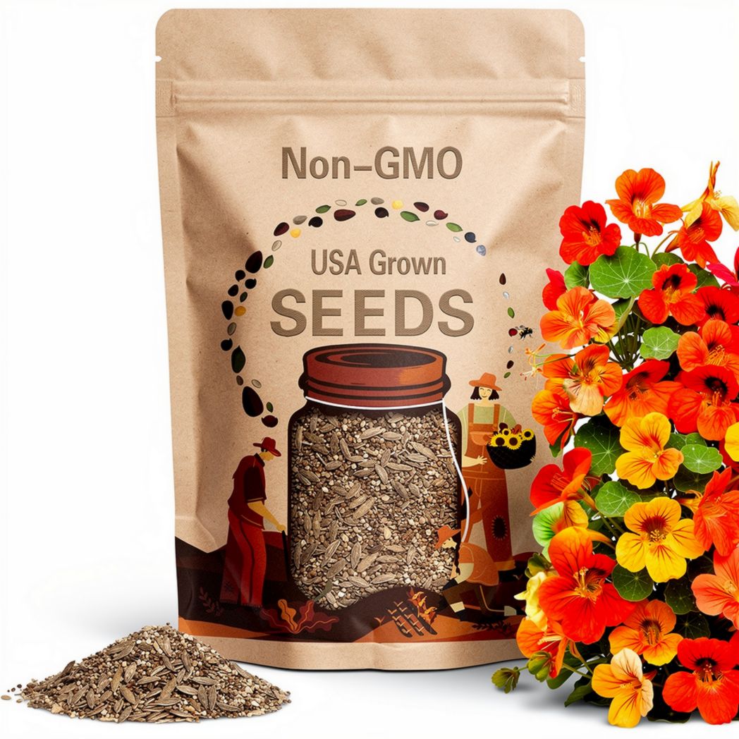 Nasturtium Seeds: 700+ Non-GMO Heirloom Edible Flower Seeds